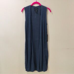 Tahari long cardigan vest linen